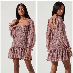 ASTR The Label Carmella Floral Long Sleeve Dress
